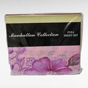 Manhattan Collection Floral Full Sheet Set Extra Soft NEW